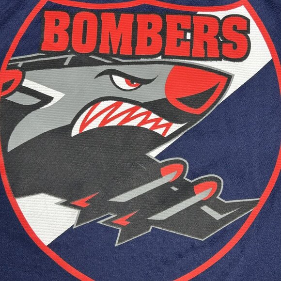 Bombers Ice Hockey Jersey Mens Medium Navy Red Long Sleeve 11 Athletic Knit - Picture 4 of 13